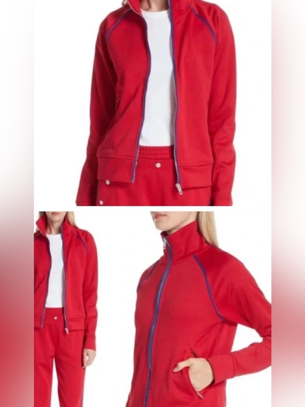 Rag & Bone naval track suit zip jacket red small NWT msrp 395